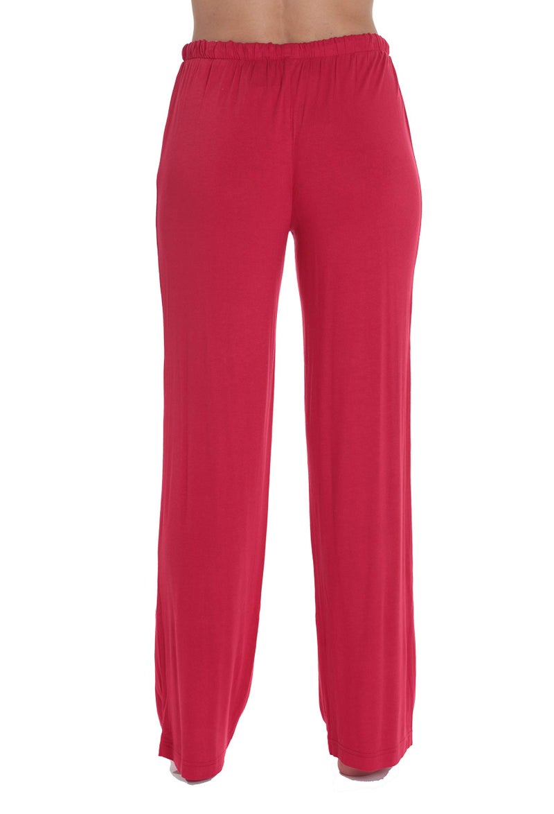 #followme Womens Rayon Spandex Pajama Pants 6830-RED-L - Image 3